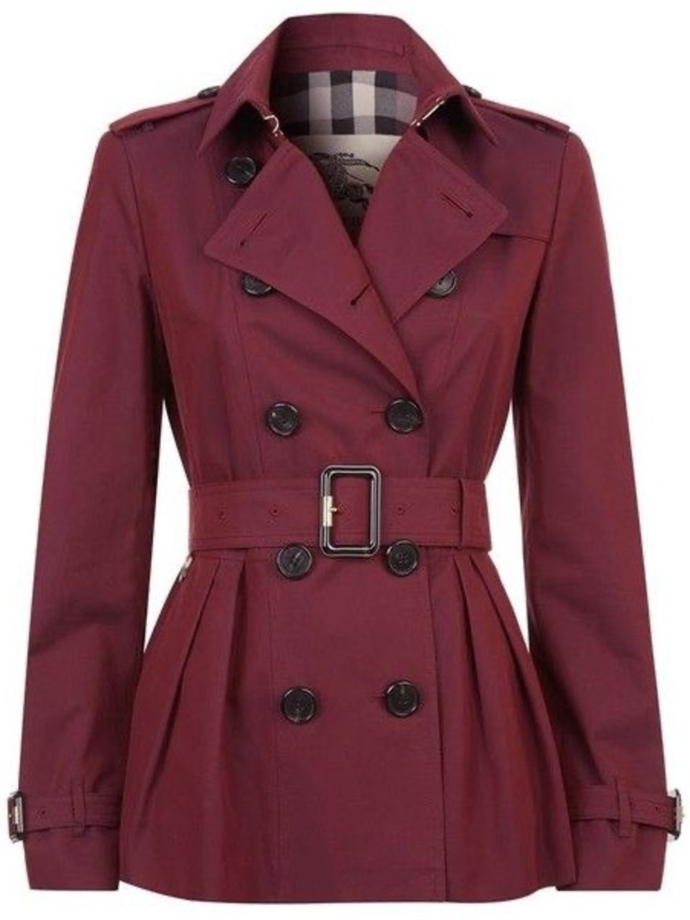 NWT Burberry Women's Edenbridge Boysenberry Double-Breasted Short Trench Coat